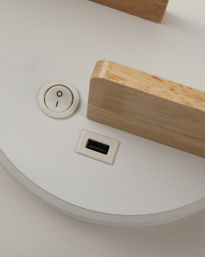 Diff Round Accent Wall Sconce with Shelf, Switch and USB-DF6084