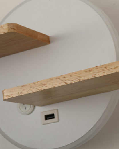 Diff Round Accent Wall Sconce with Shelf, Switch and USB-DF6084