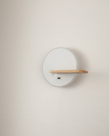 Diff Round Accent Wall Sconce with Shelf, Switch and USB-DF6084