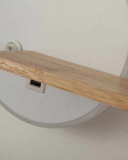 Diff Round Accent Wall Sconce with Shelf, Switch and USB-DF6084