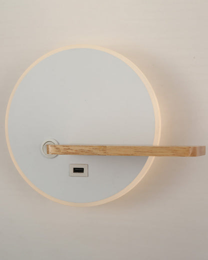 Diff Round Accent Wall Sconce with Shelf, Switch and USB-DF6084