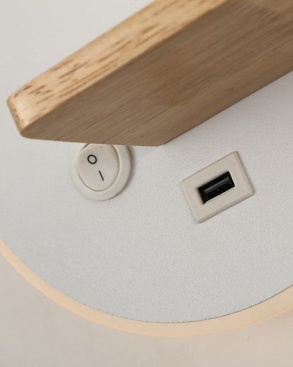 Diff Round Accent Wall Sconce with Shelf, Switch and USB-DF6084