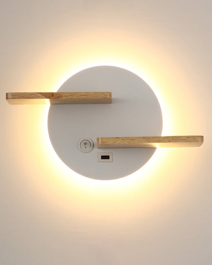 Diff Round Accent Wall Sconce with Shelf, Switch and USB-DF6084