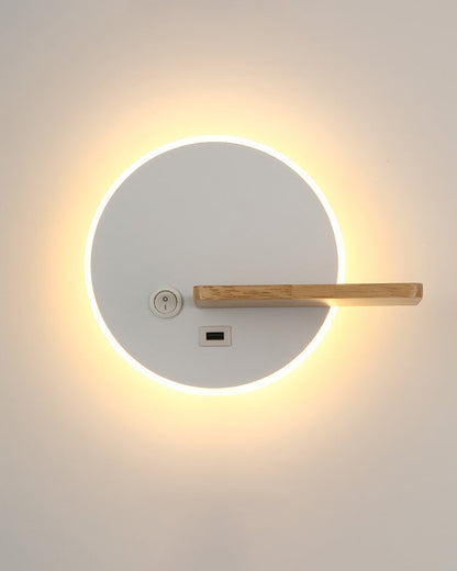 Diff Round Accent Wall Sconce with Shelf, Switch and USB-DF6084