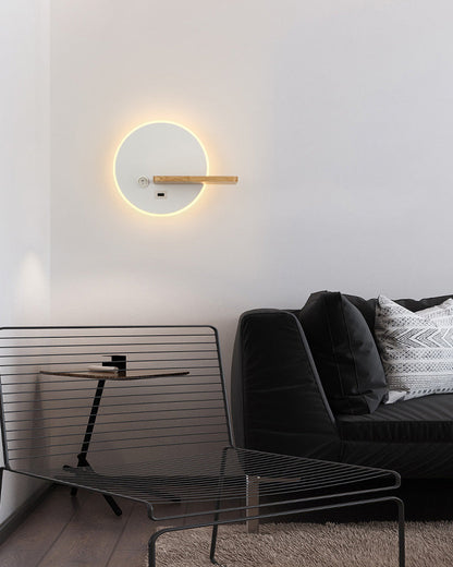 Diff Round Accent Wall Sconce with Shelf, Switch and USB-DF6084