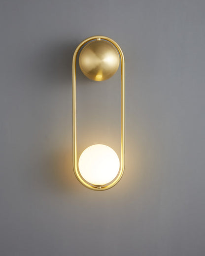 Diff Milk Glass Globe Brass Wall Sconce-DF6098