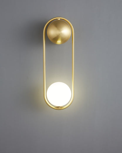 Diff Milk Glass Globe Brass Wall Sconce-DF6098
