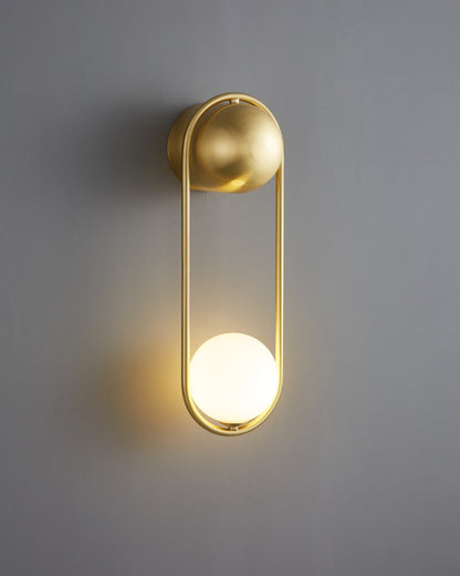 Diff Milk Glass Globe Brass Wall Sconce-DF6098