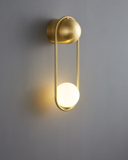 Diff Milk Glass Globe Brass Wall Sconce-DF6098
