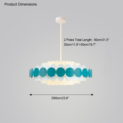 Diff Black/Blue Round Chandelier-DF2140