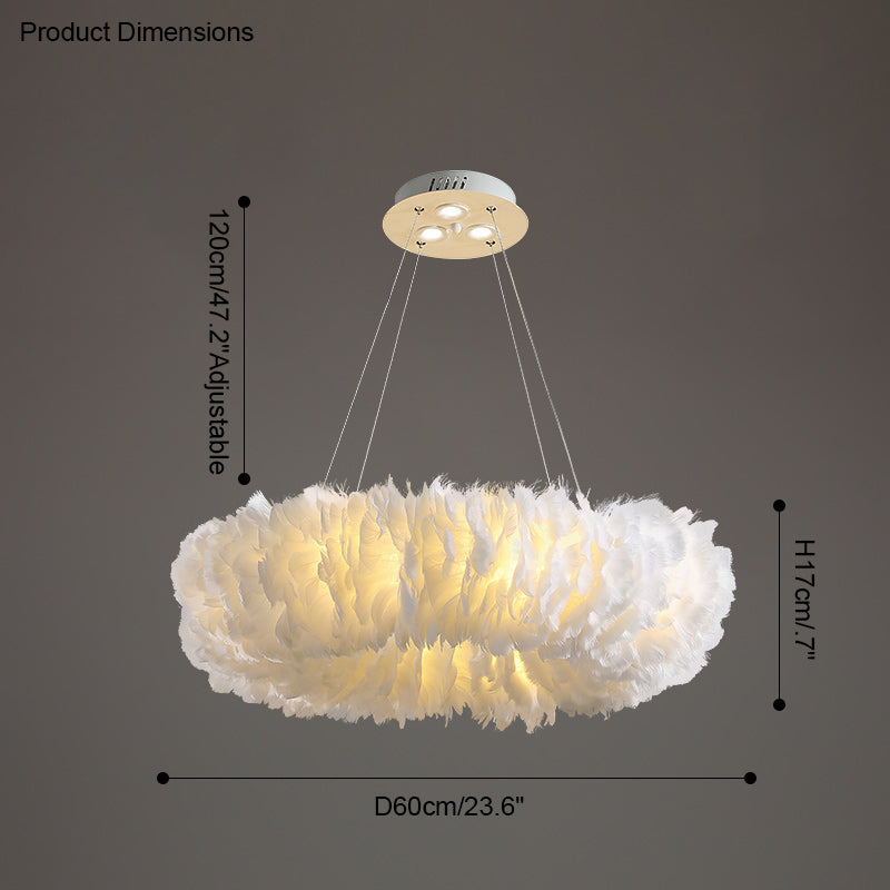 Diff Feather Circular Pendant Light-DF2060