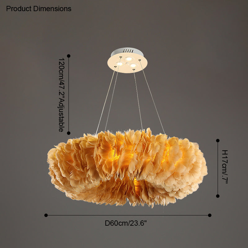 Diff Feather Circular Pendant Light-DF2060