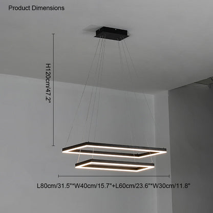 Diff Tiered Rectangular Chandelier-DF2120