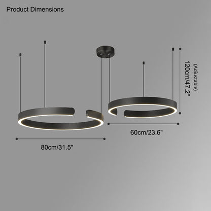 Diff Black/Gold Ring Led Chandelier-DF2009