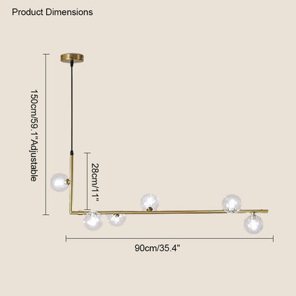 Diff Linear Glass Globe Chandelier-DF2090
