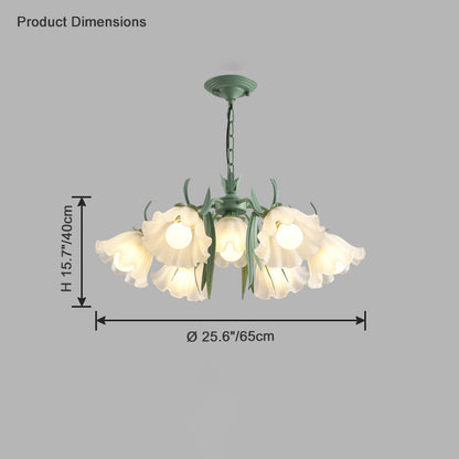 Diff Tole Flower Glass Chandelier-DF2307