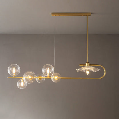 Diff Linear Glass Bubble Brass Chandelier-DF2252