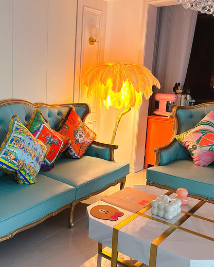 Diff Feather Palm Tree Floor Lamp-DF7000