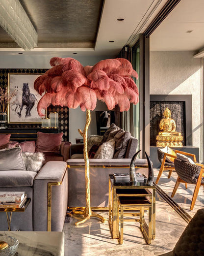 Diff Feather Palm Tree Floor Lamp-DF7000