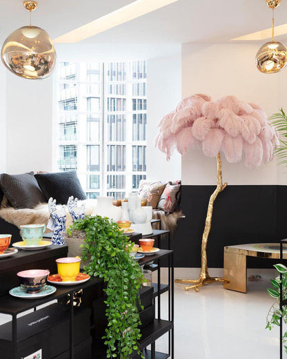 Diff Feather Palm Tree Floor Lamp-DF7000