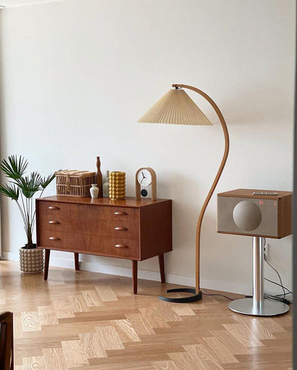 Diff Pleated Gooseneck Floor Lamp-DF7013