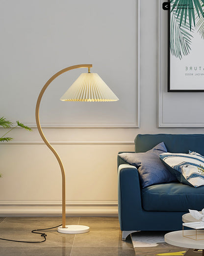Diff Pleated Gooseneck Floor Lamp-DF7013