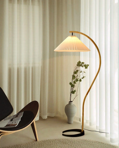 Diff Pleated Gooseneck Floor Lamp-DF7013