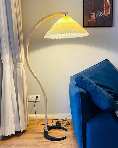 Diff Pleated Gooseneck Floor Lamp-DF7013