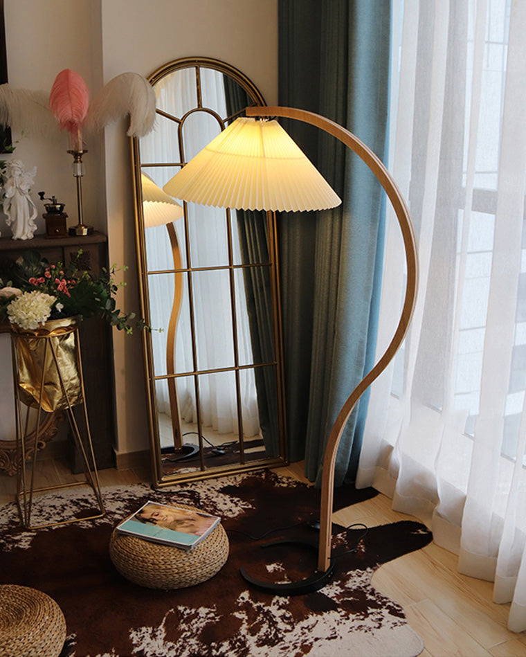 Diff Pleated Gooseneck Floor Lamp-DF7013