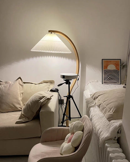 Diff Pleated Gooseneck Floor Lamp-DF7013