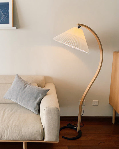 Diff Pleated Gooseneck Floor Lamp-DF7013