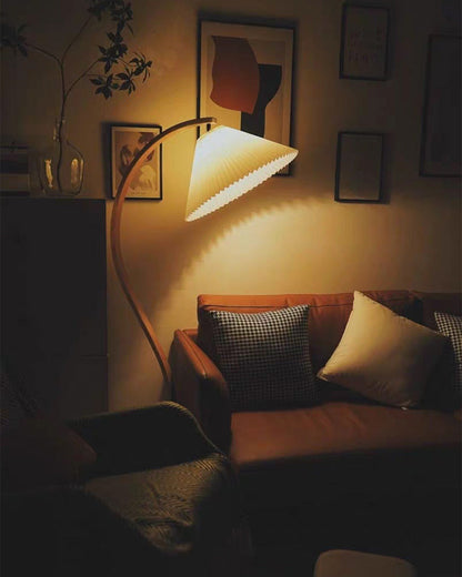 Diff Pleated Gooseneck Floor Lamp-DF7013