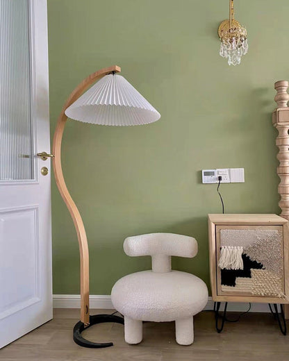 Diff Pleated Gooseneck Floor Lamp-DF7013