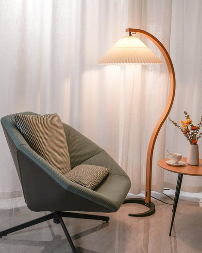 Diff Pleated Gooseneck Floor Lamp-DF7013