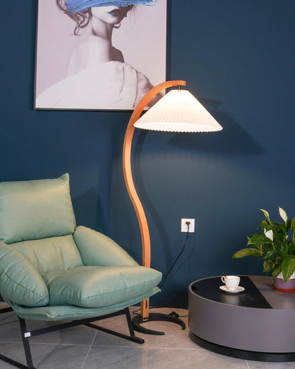 Diff Pleated Gooseneck Floor Lamp-DF7013