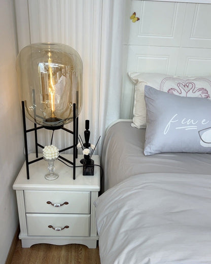 Diff Smoked Glass Lantern Floor Lamp-DF7015
