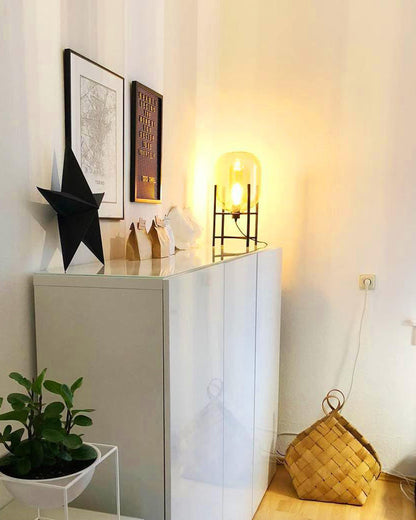 Diff Smoked Glass Lantern Floor Lamp-DF7015