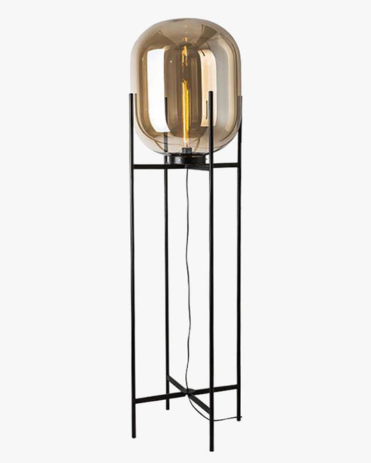 Diff Smoked Glass Lantern Floor Lamp-DF7015