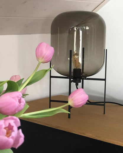 Diff Smoked Glass Lantern Floor Lamp-DF7015