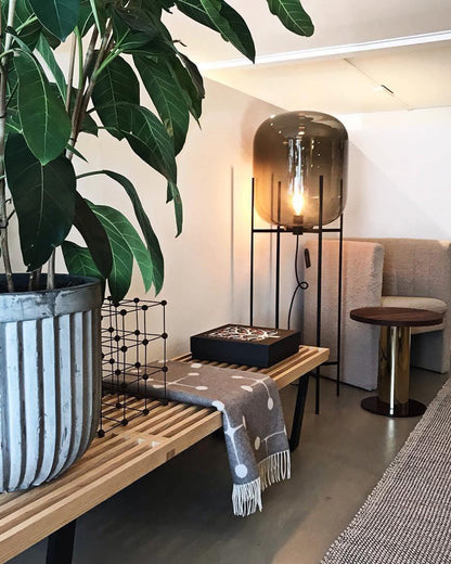Diff Smoked Glass Lantern Floor Lamp-DF7015