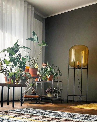 Diff Smoked Glass Lantern Floor Lamp-DF7015