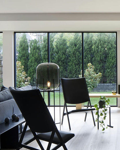 Diff Smoked Glass Lantern Floor Lamp-DF7015