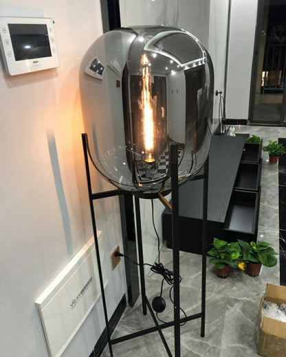 Diff Smoked Glass Lantern Floor Lamp-DF7015