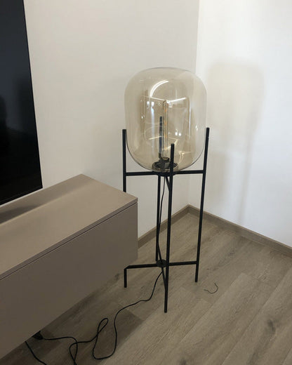 Diff Smoked Glass Lantern Floor Lamp-DF7015