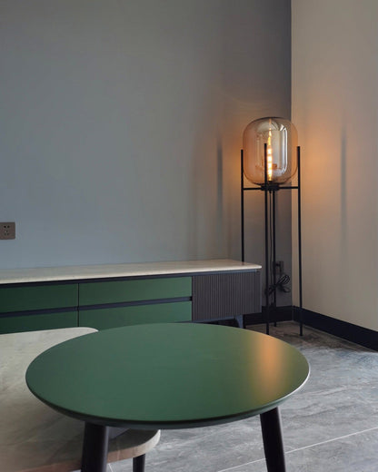 Diff Smoked Glass Lantern Floor Lamp-DF7015