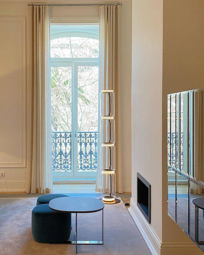 Diff Glass Column Torchiere Floor Lamp-DF7018