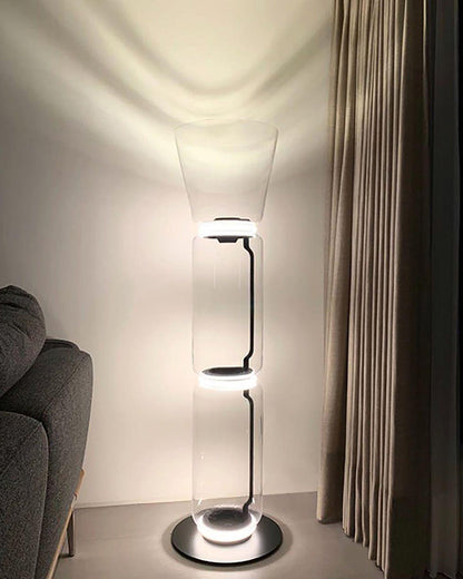 Diff Glass Column Torchiere Floor Lamp-DF7018