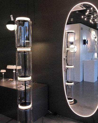Diff Glass Column Torchiere Floor Lamp-DF7018