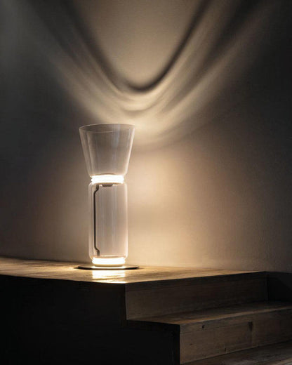Diff Glass Column Torchiere Floor Lamp-DF7018