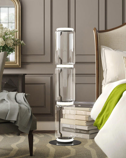 Diff Glass Column Torchiere Floor Lamp-DF7018